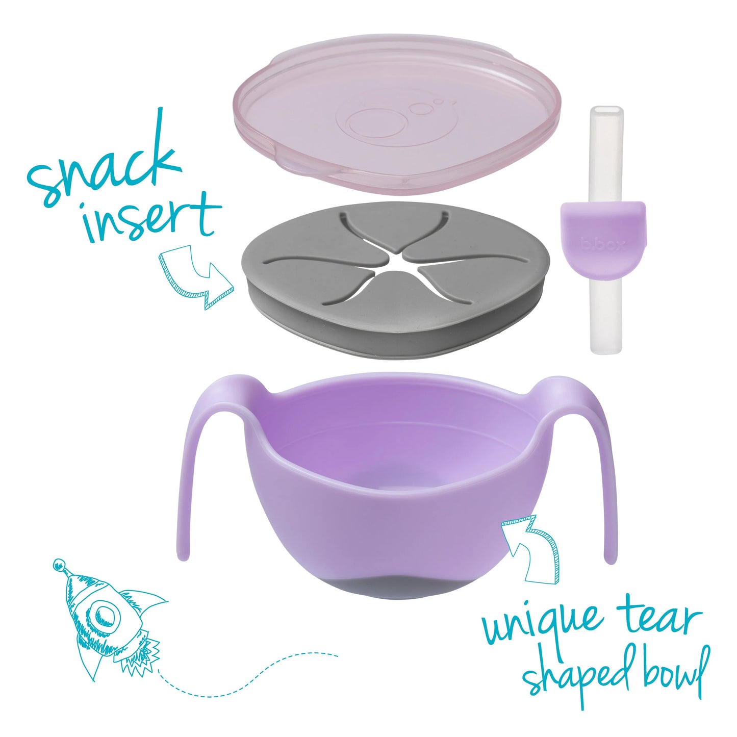 b.box Boysenberry Bowl & Straw | Aster & Ruby