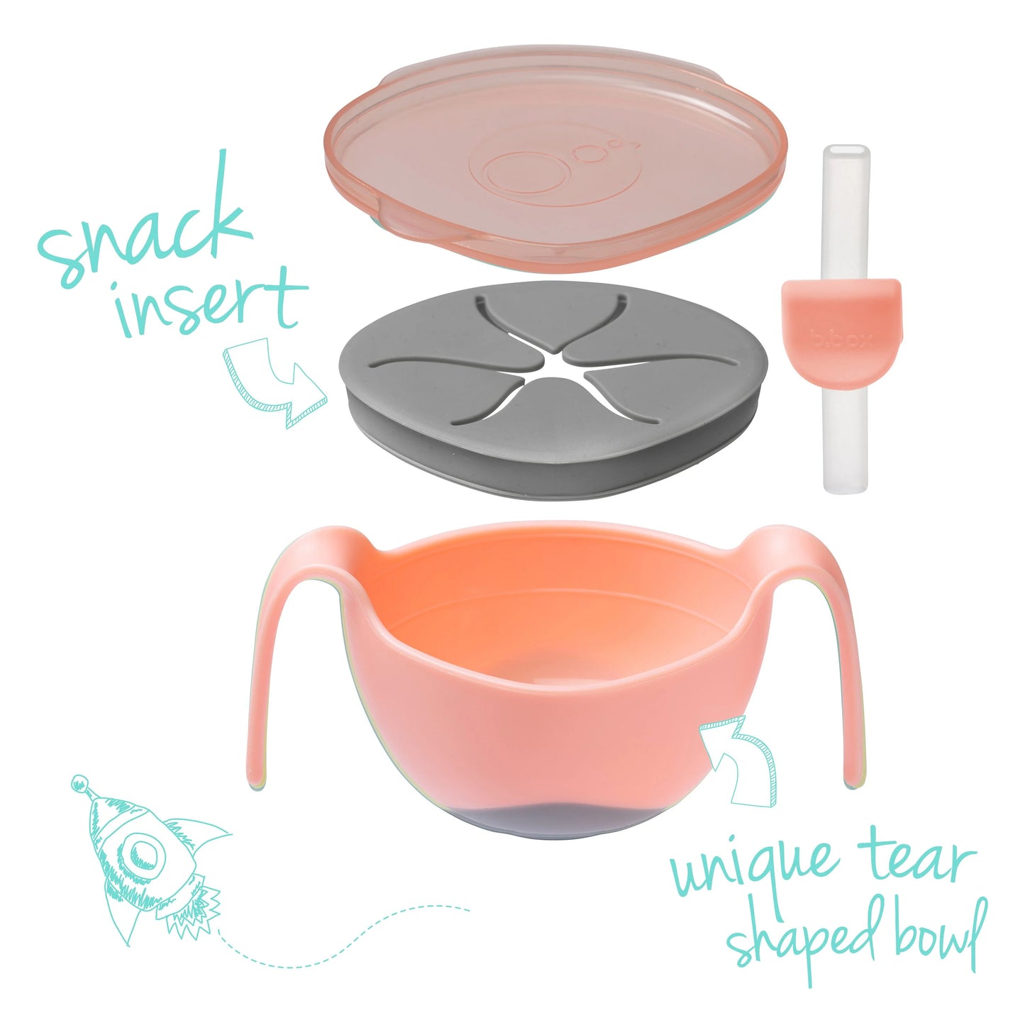 b.box Tutti Frutti Bowl & Straw | Aster & Ruby