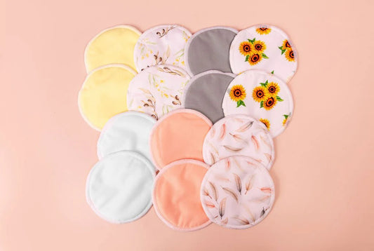 14 Pack Organic Bamboo Reusable Breast Pads | 7 Pairs (Mixed Prints)