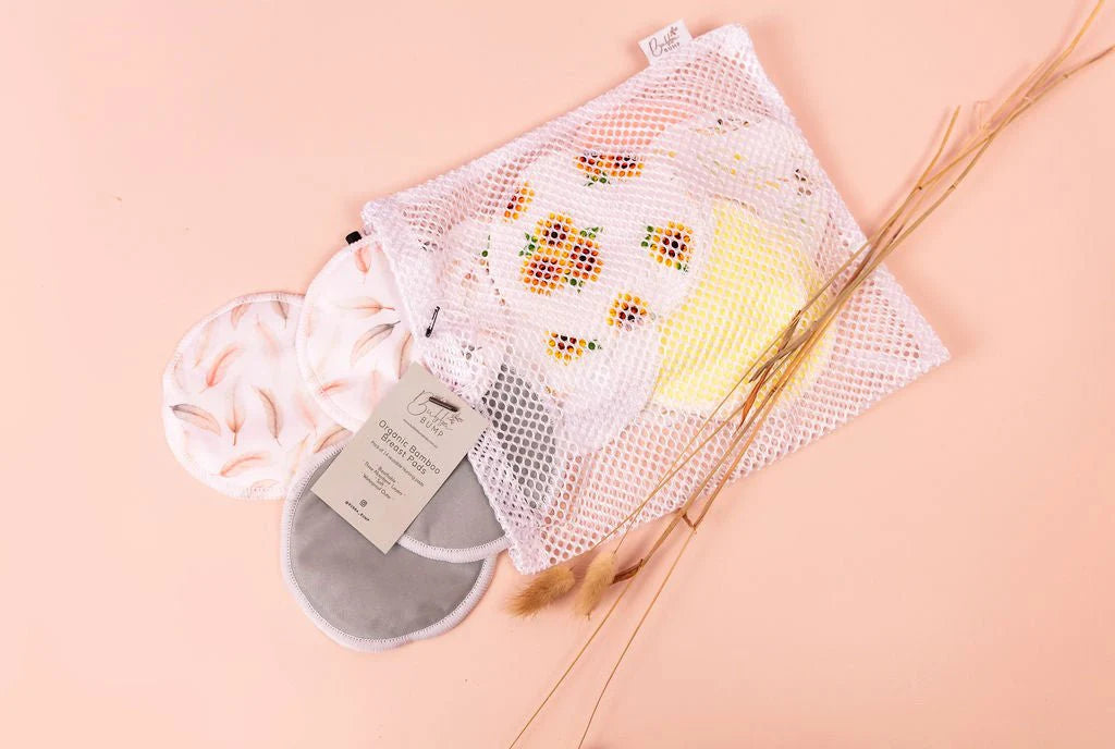 14 Pack Organic Bamboo Reusable Breast Pads | 7 Pairs (Mixed Prints)