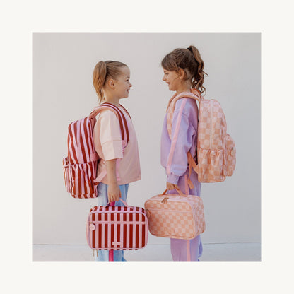 Fox & Fallow lunch bags – Peach Check Large Lunch Bag from Aster & Ruby