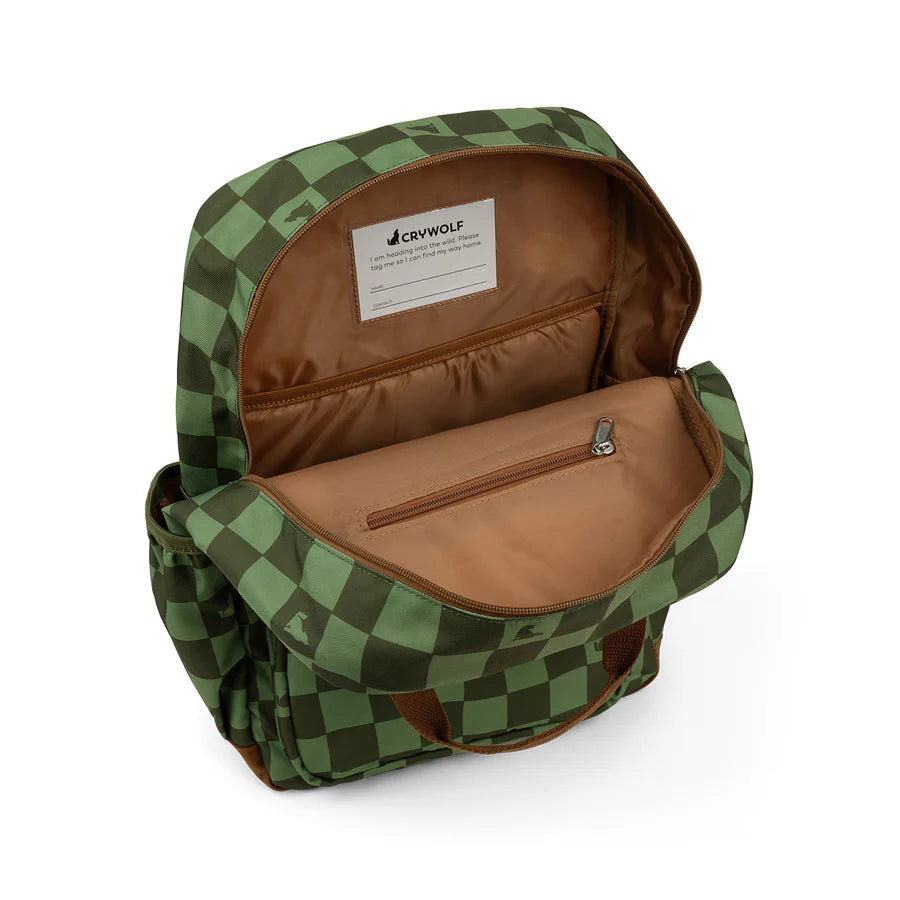 Crywolf Knapsack Green Check | Aster & Ruby