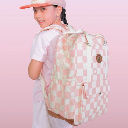 Crywolf Knapsack Pink Check | Aster & Ruby