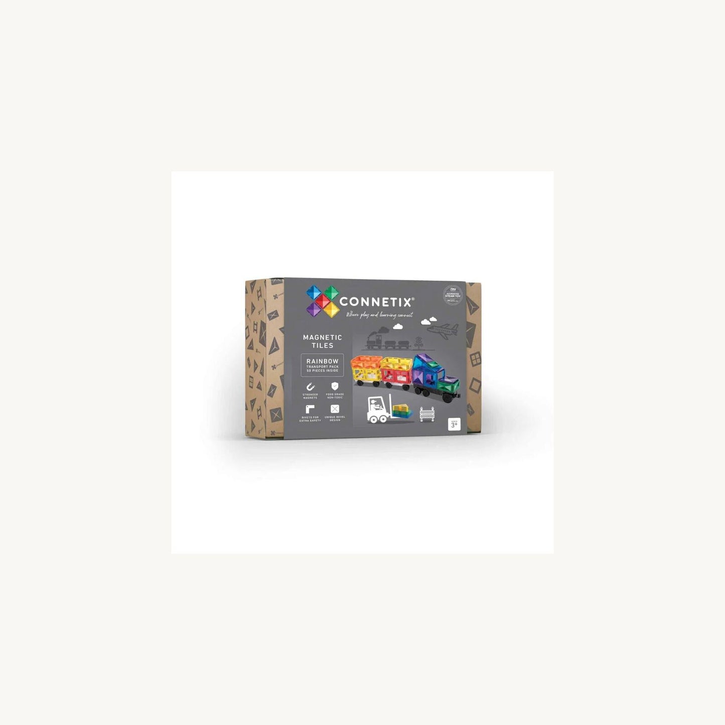 Connetix toys & games – 50 Piece Rainbow Transport Pack from Aster & Ruby