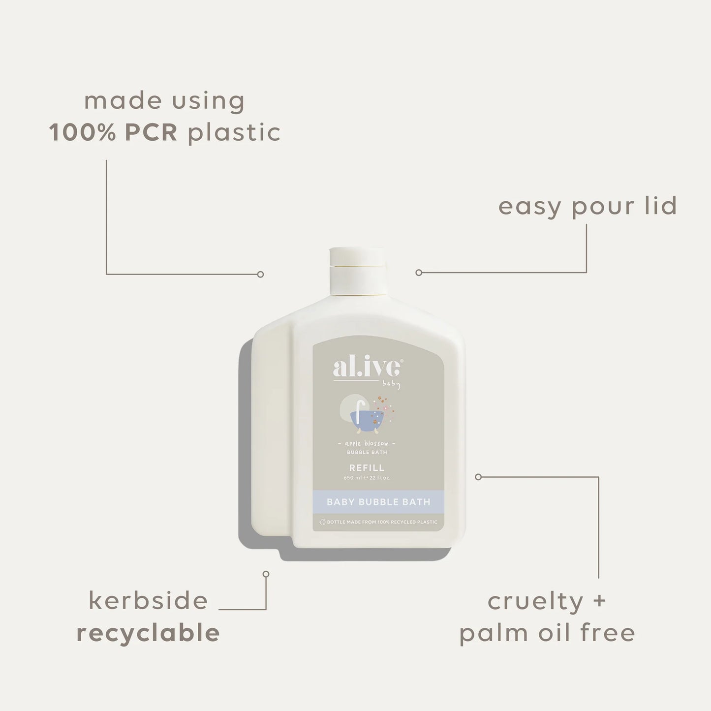 Al.ive Body Al.ive Apple Blossom Bubble Bath Refill | Aster & Ruby