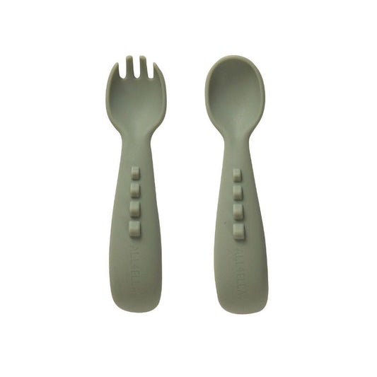Silicone Comfy Grip Cutlery – Olive