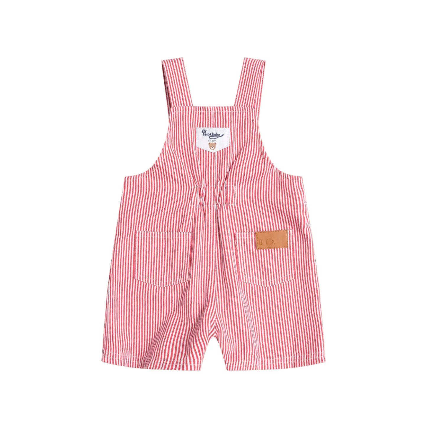 Huxbaby Chill Red Stripe Short Overalls | Aster & Ruby