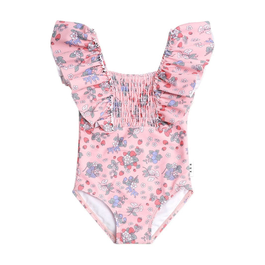 Huxbaby Strawberry Garden Shirred Swimsuit | Aster & Ruby