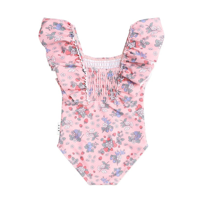 Huxbaby Strawberry Garden Shirred Swimsuit | Aster & Ruby