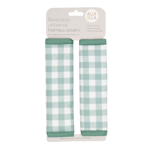 Harness Covers - Gingham Sage