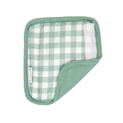 Harness Covers - Gingham Sage detail