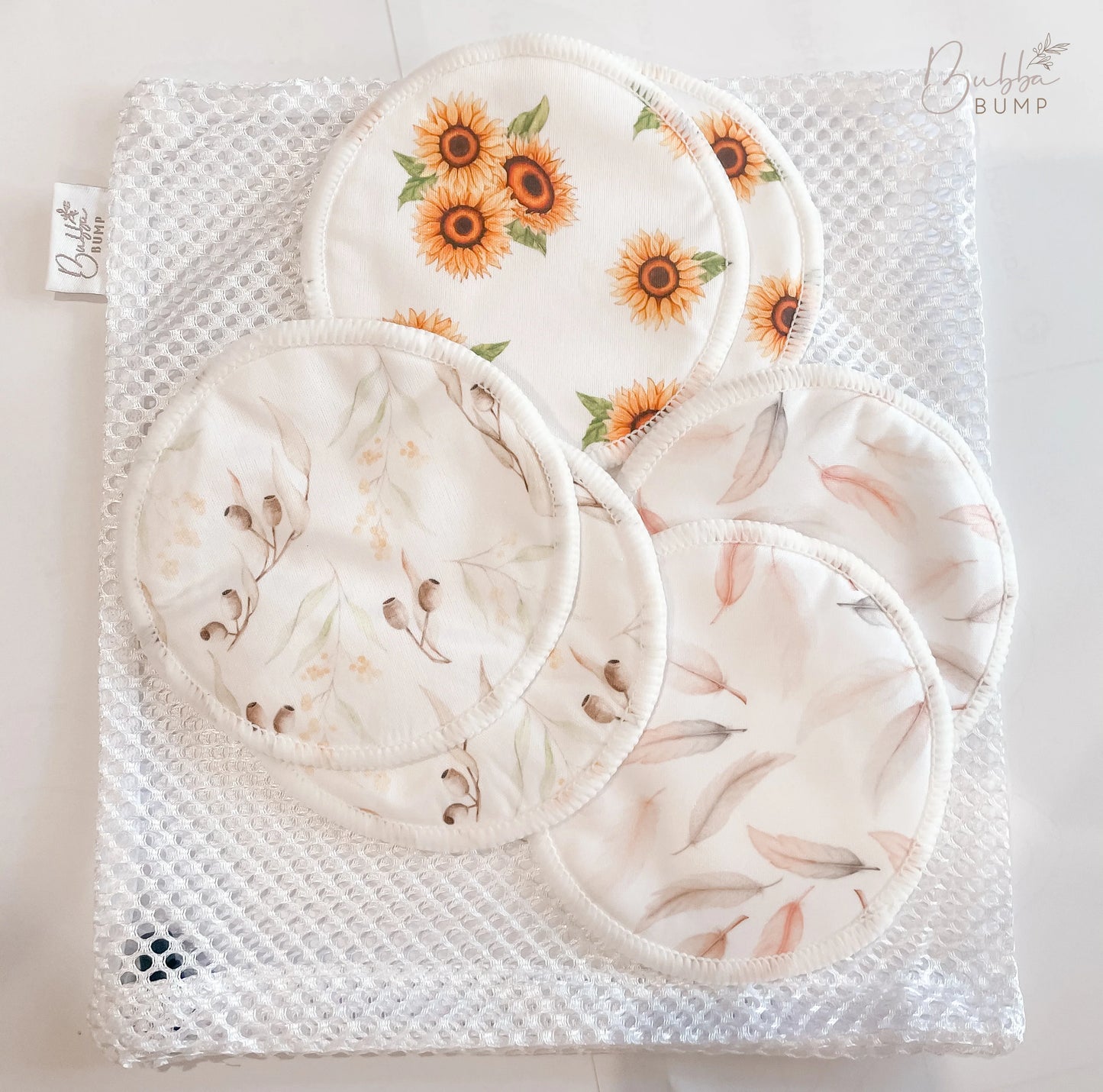 14 Pack Organic Bamboo Reusable Breast Pads | 7 Pairs (Mixed Prints)