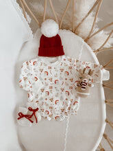 Blossom & Pear rattle – Christmas Reindeer Crochet Rattle - Burgundy Scarf from Aster & Ruby