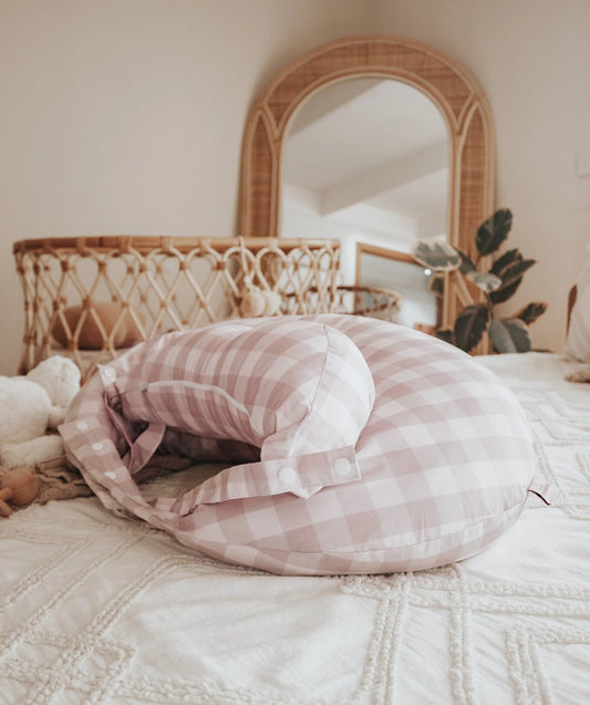 Feeding Pillow Set Blush Gingham