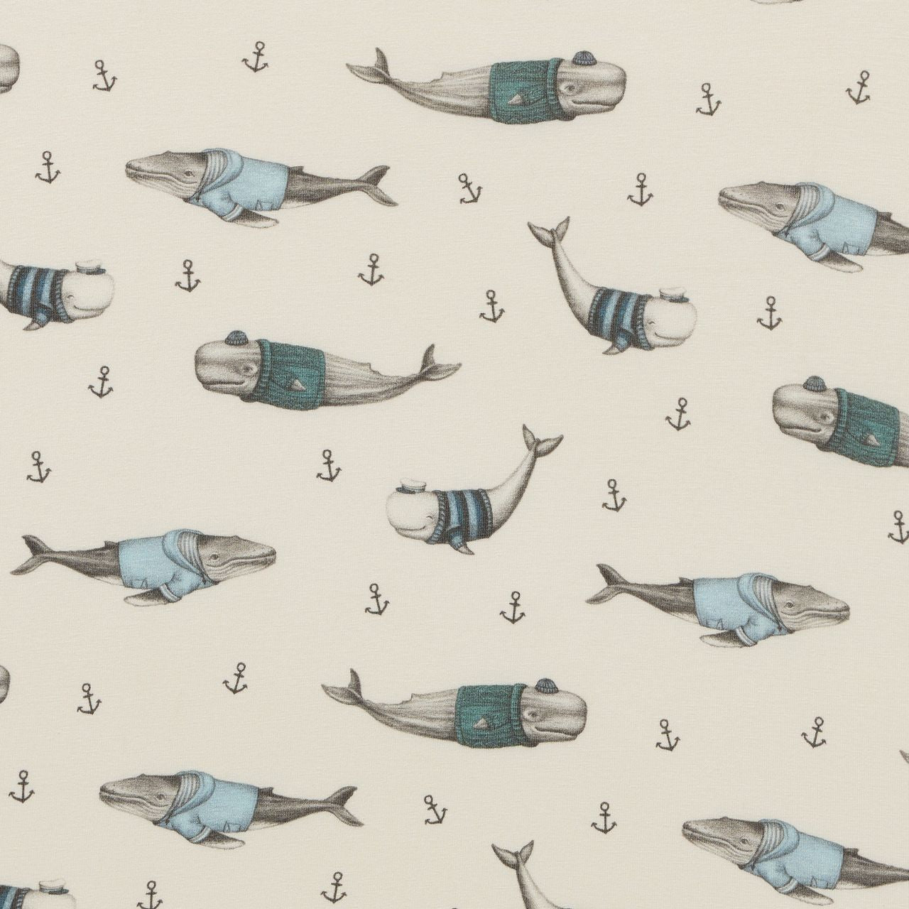 Woolly Whales Organic Bassinet Sheet