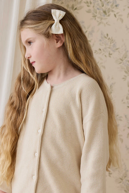 Organic Cotton Desiree Bow Justine Parchment