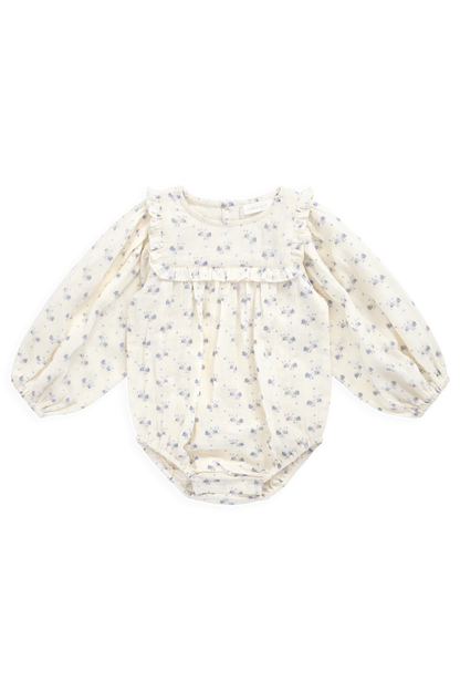 Organic Cotton Muslin Frances Playsuit Molly Blue