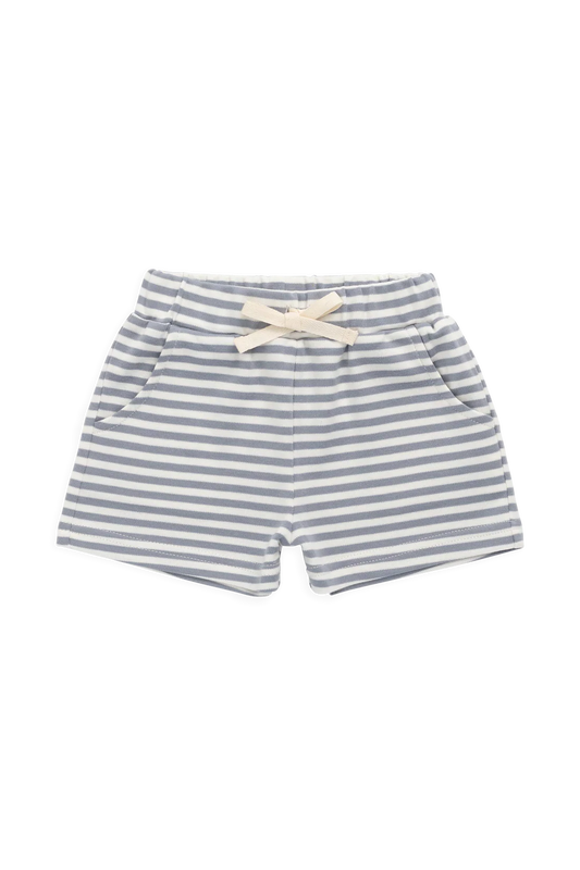Pima Cotton Wesley Short Narrow Stripe Dawn / Cloud