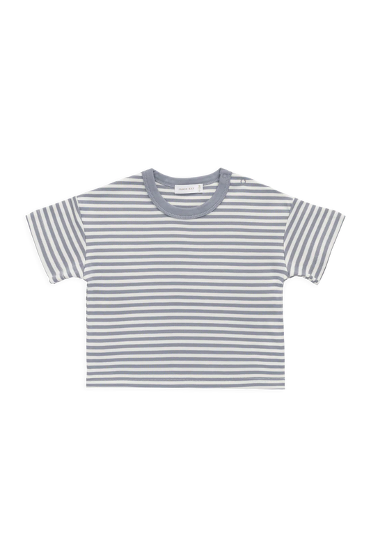 Pima Cotton Wesley Tee Narrow Stripe Dawn / Cloud