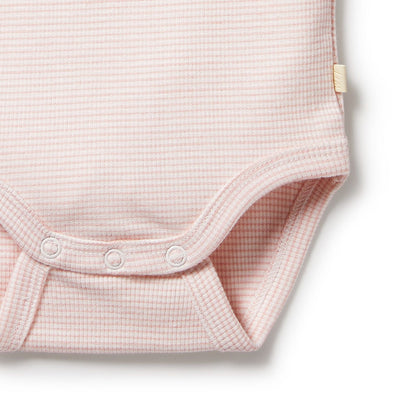 Organic Stripe Rib Bodysuit Cantaloupe