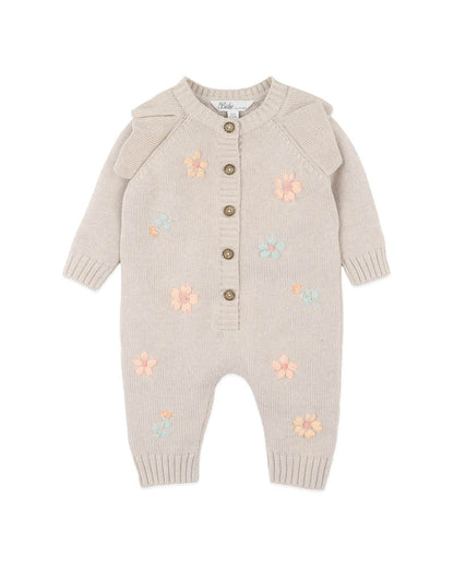Fern Hand Embroidered Organic Knitted Romper
