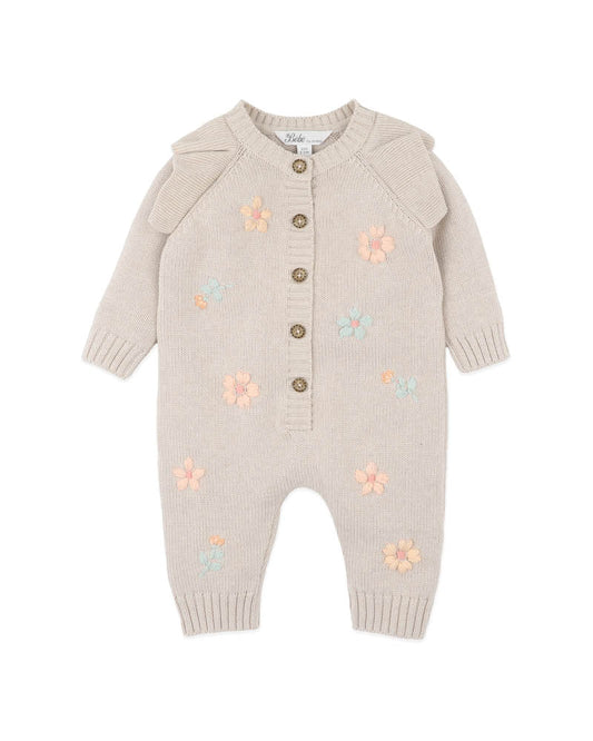 Fern Hand Embroidered Organic Knitted Romper