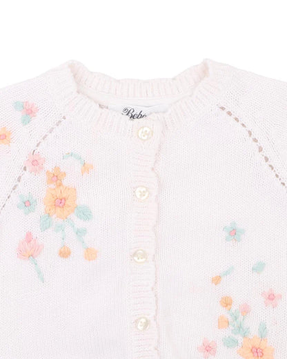 Fern Hand Embroidered Organic Cardigan