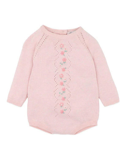 Winnie Organic Knitted LS Bodysuit Pale Pink