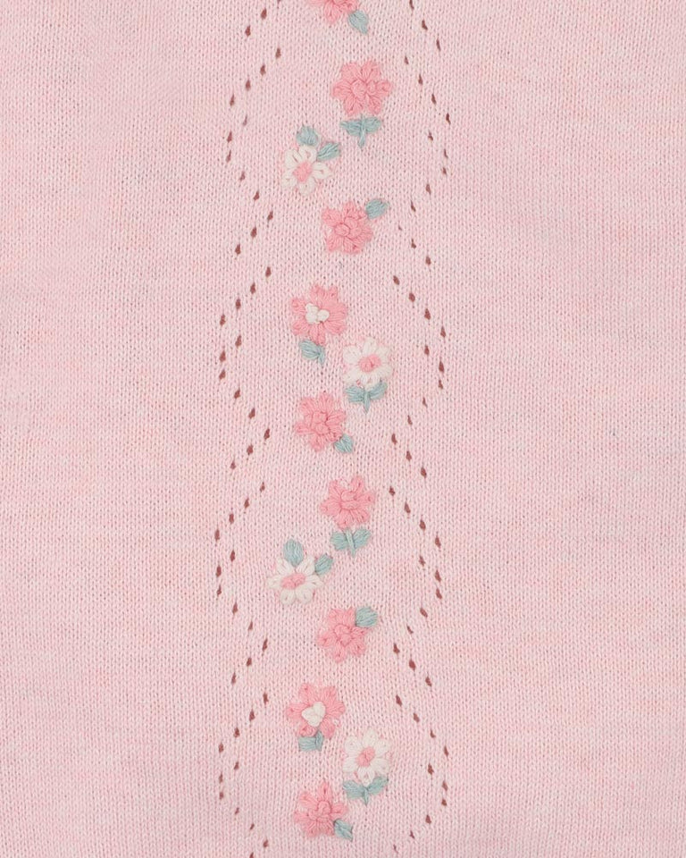 Winnie Organic Knitted LS Bodysuit Pale Pink