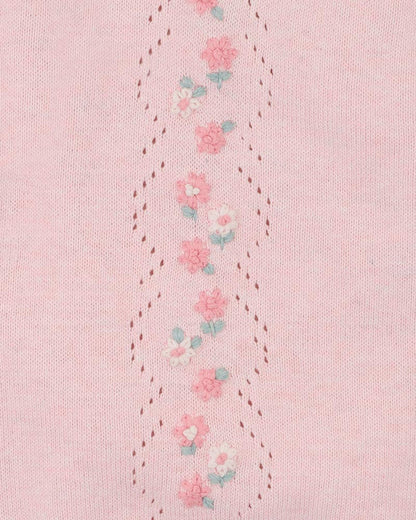 Winnie Organic Knitted LS Bodysuit Pale Pink