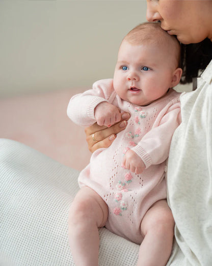 Winnie Organic Knitted LS Bodysuit Pale Pink