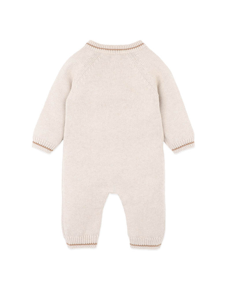 Otto Organic Knitted LS Romper - Oat