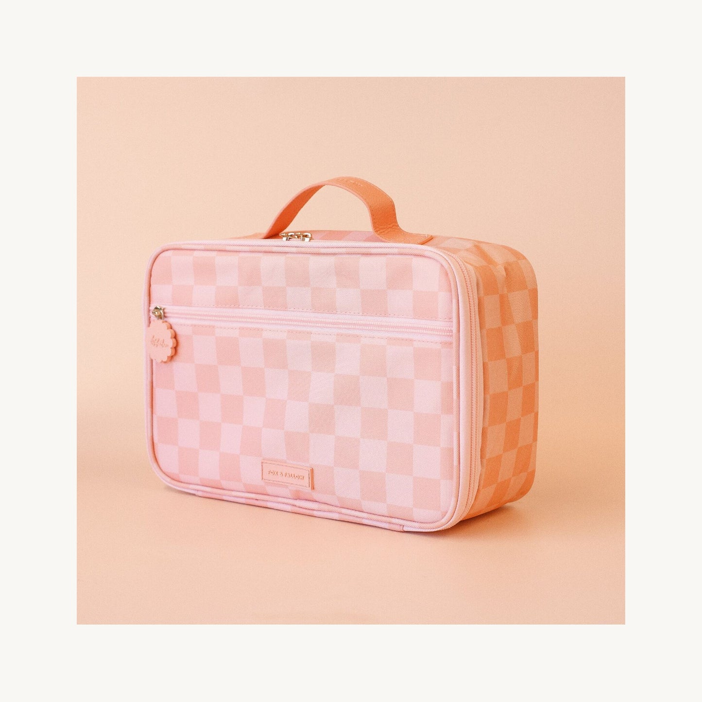Fox & Fallow lunch bags – Peach Check Large Lunch Bag from Aster & Ruby