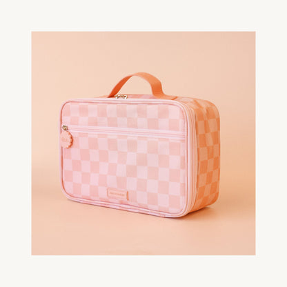 Fox & Fallow lunch bags – Peach Check Large Lunch Bag from Aster & Ruby