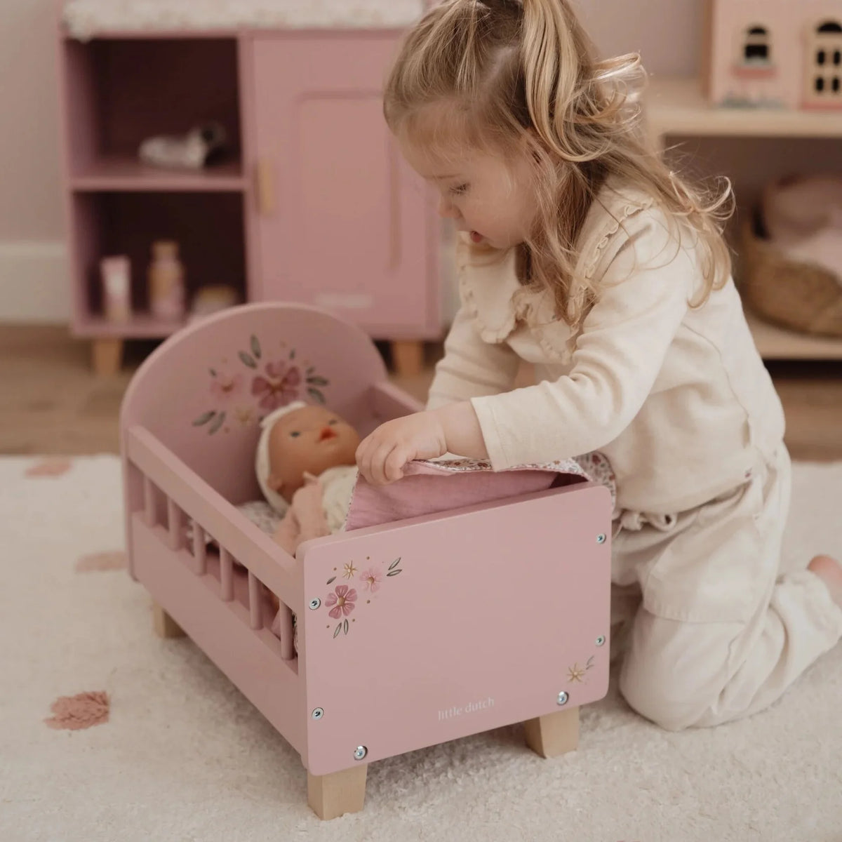 Wooden Doll Bed