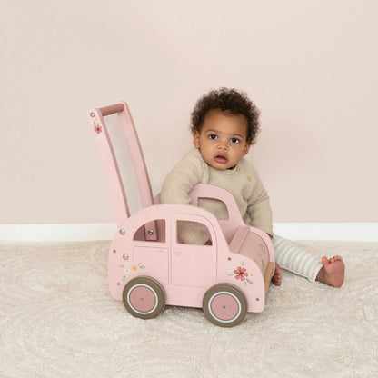Wooden Baby Walker Pink