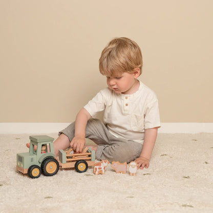 Wooden Tractor With Trailer