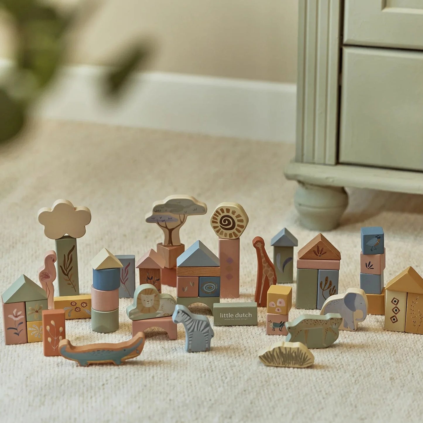 Wooden Building Blocks Safari