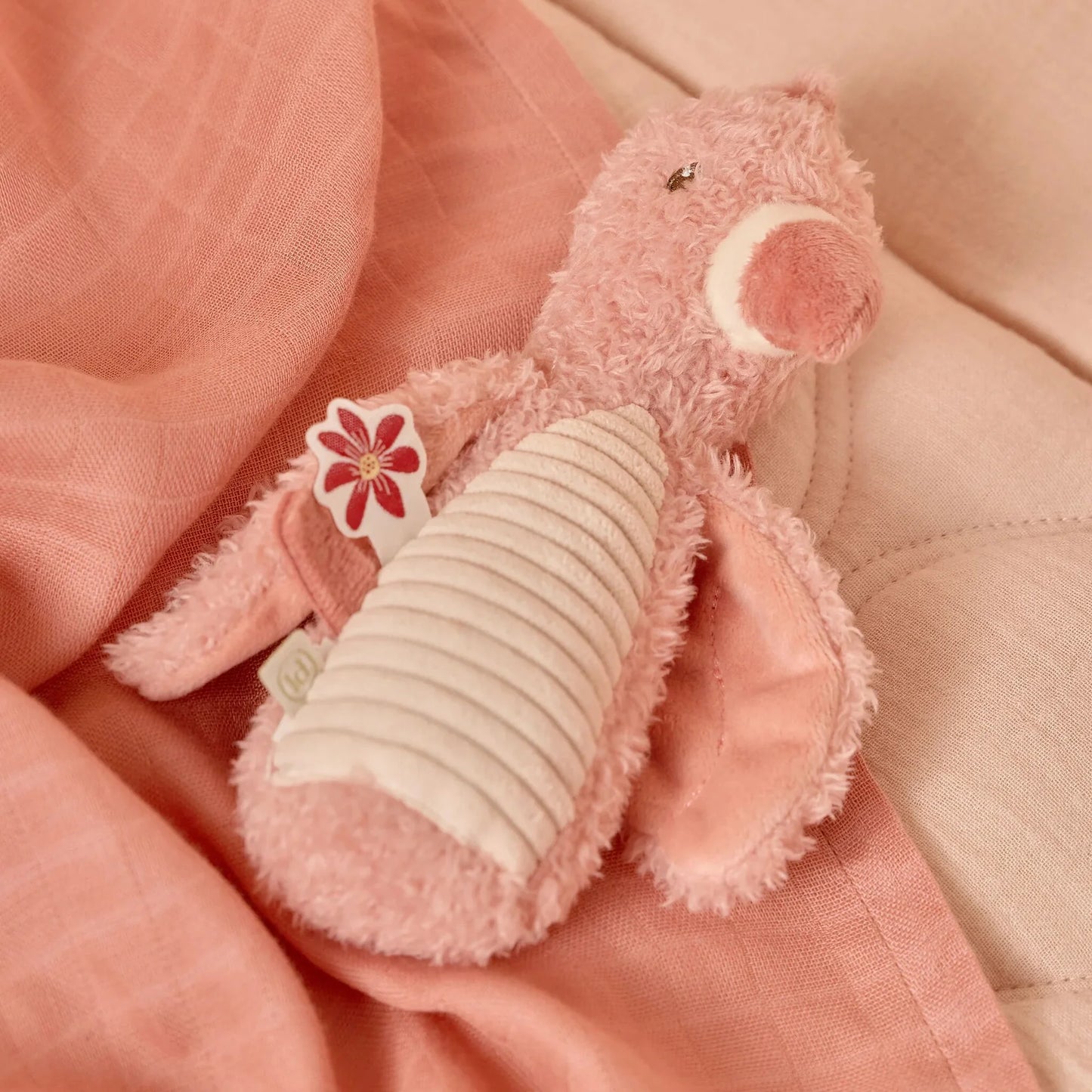 Squeaker with Rattle Flamingo