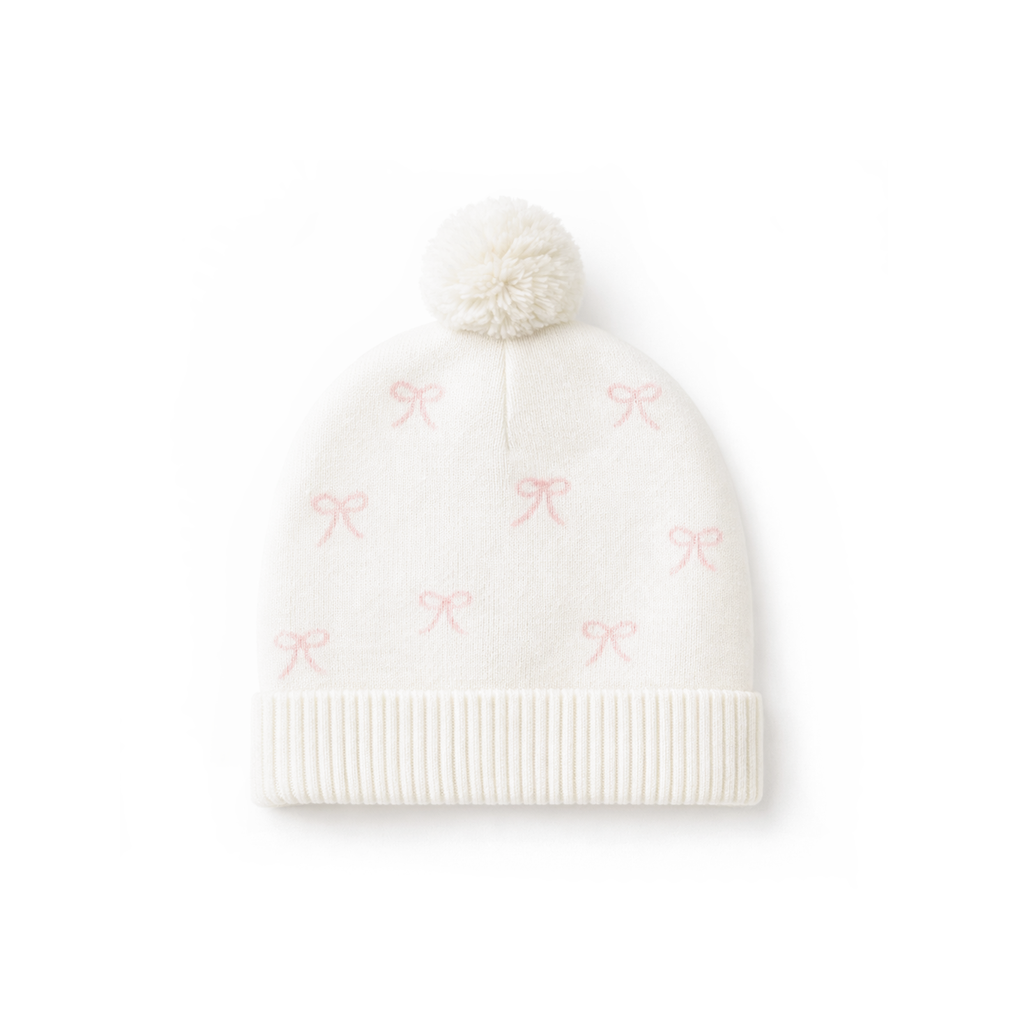 Coconut Bow Knit Beanie
