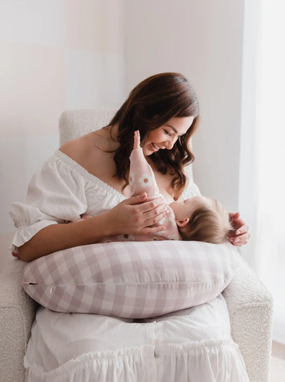 Feeding Pillow Set Blush Gingham