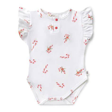 Candy Cane SS Bodysuit w/ Frill