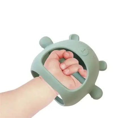Sage Green Silicone Bear Teething Mitten