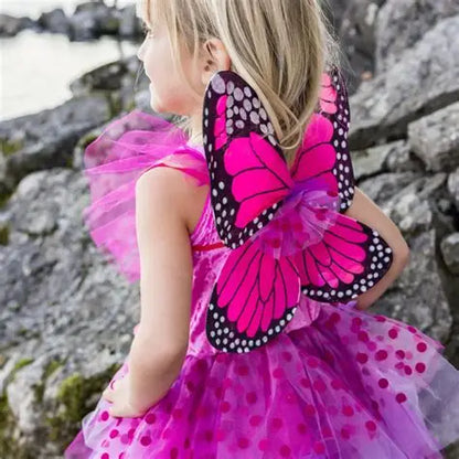 Pink Fairy Blooms Deluxe Dress With Wings & Headband