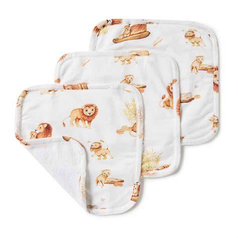 Lion Organic Wash Cloths 3pk