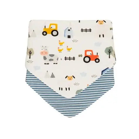 All4Ella Reversible Bandana Bibs 2pk Barnyard | Aster & Ruby