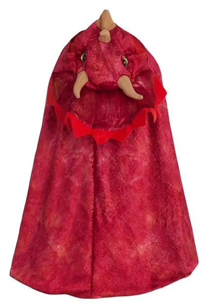 Red Triceratops Hooded Cape