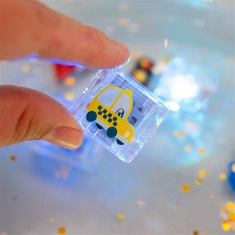 Limited Edition Light-Up Cubes, 6-Pack Auto Themed