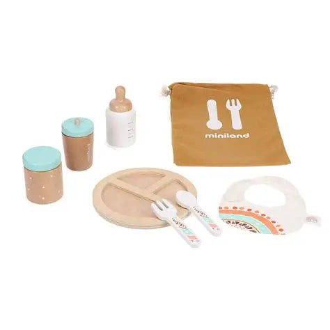 Miniland Doll Wooden Feeding Set