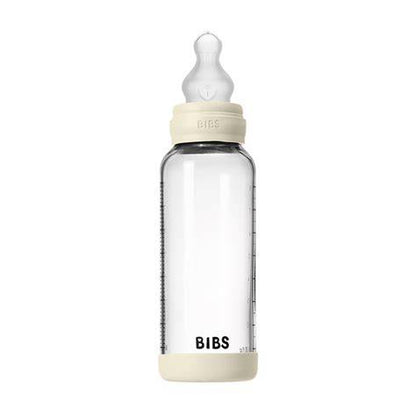 BIBS Baby Glass Bottle Set 240ml Silicone Ivory | Aster & Ruby